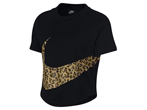 Image of Nike W Nsw Top Ss Crop Anml T-Shirt - Black, Small