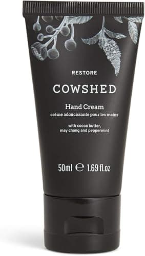 Image of Cowshed Restore Hand Cream 50ml - Hydrating Hand & Nail Cream with Cocoa Butter, May Chang & Peppermint - Nourishing Hand Lotion & Moisturiser for Dry Skin