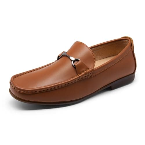 Image of Bruno Marc Men's Loafers Slip On Moccasins Dress Shoes,Size 8.5,Tan,Henry-1