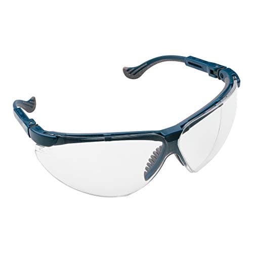 Image of Honeywell XC Safety Glasses, Blue Frame, Clear Polycarbonate Lens, Anti-Scratch Fog-Ban Coating, Adjustable Temples, RX Insert for Prescription Wearers, Ventilation Channels, 1010950 (1 Piece)