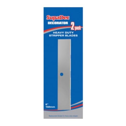 Image of SupaDec Decorator Heavy Duty Stripper Blades – 6" / 150mm Pack of 2 | Replacement Scraper Blades for Paint & Wallpaper Removal | Sharp Steel Blades | Durable Precision Cutting | Universal Fit