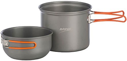 Image of Vango Hard Anodised 1 Person Cook Kit Outdoor Cookware with 2 pots for Backpacking Trekking Hiking Fishing Picnic