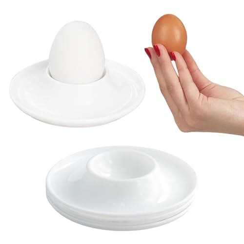 Image of 4 Pcs Egg Cups, Egg Holder Set, Plastic Egg Cups, Boiled Egg Holder, Kids Egg Cups, Easy to Clean, Suitable for Kitchen Boiled Eggs Breakfast Dinner, White