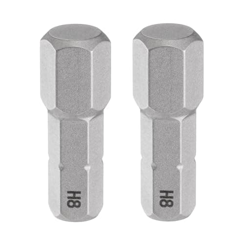 Image of sourcing map 2pcs H8 Hex Screwdriver Bit 1/4" Hex Shank 25mm/1" Length Magnetic Hexagon Head S2 Steel Screw Driver Bit