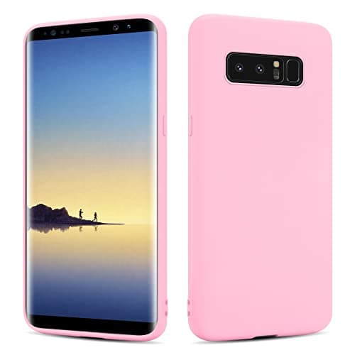 Image of SHAANS Case For Samsung Galaxy NOTE 8 TPU Silicone Rubber Phone Case Soft Matt Finish (Pink)