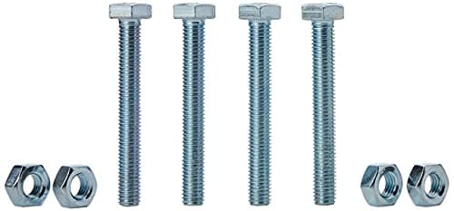 Image of Merriway BH02769 (4 Pcs) Steel Hex Head Bolts with Nuts M10 x 75mm Bright Zinc Plated - Pack of 4 Pieces