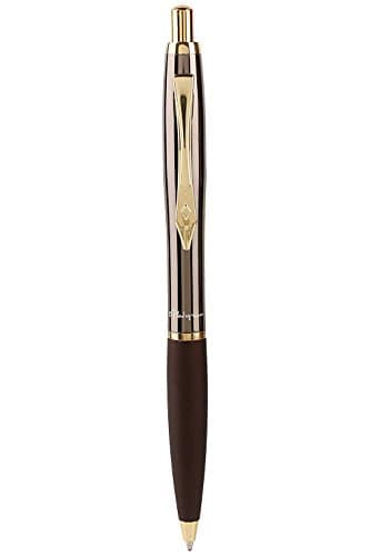 Image of Platignum No. 9 Gun Metal Gold Ball Point Pen with Blue Ink in Gift Box (Black Ink Refill Included) [Pack of 1] Ref: 50232