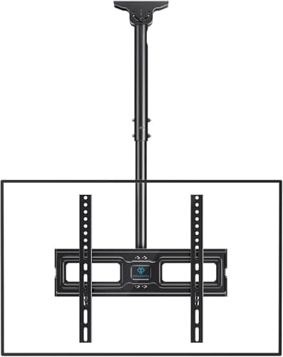 Image of PERLESMITH Ceiling TV Bracket - Adjustable Swivel Ceiling Mount for Most 26-65 inch TVs, Full Motion Ceiling TV Mount, Supports up to 50kg, Max VESA 400x400mm, PSCM2-E
