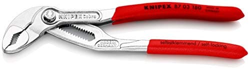 Image of KNIPEX Cobra High-Tech Water Pump Pliers Chrome-Plated with Non-Slip Plastic Coating 180 mm, 87 03 180