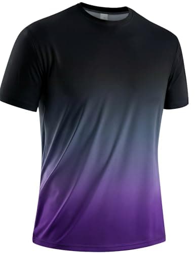 Image of Gaiatiger Men's Running Shirt Quick Dry Sport Top Gym Athletic Top Breathable Cool Workout Shirt(T5030)-Purple-L