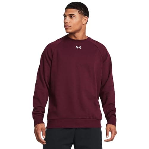 Image of Under Armour UA Rival Fleece Crew, (609) Maroon / / White, XL Tall