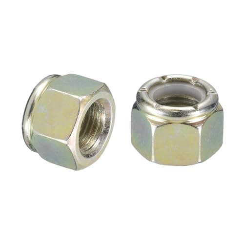 Image of sourcing map 5Pcs 1/2"-20 Nylon Insert Hex Lock Nuts, Carbon Steel Self-Locking Nylon Insert Stop Nut for Industrial Construction Fasteners, Color Zinc&White