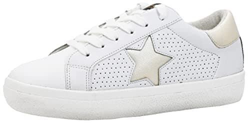 Image of Steve Madden Women's Starling Sneaker, Gold Multi, 5.5 UK