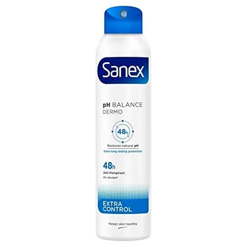 Image of Sanex Dermo Extra Control Antiperspirant Deodorant Spray 250ml, with antibacterial zinc oxide, up to 48-hour sweat and odour protection, restores skin’s natural pH, dermatologically tested