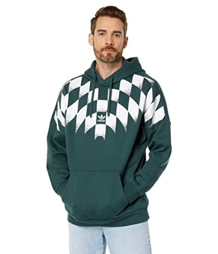 Image of adidas Originals Men's Rekive Graphic Hoodie Hooded Sweatshirt, Mineral Green, M