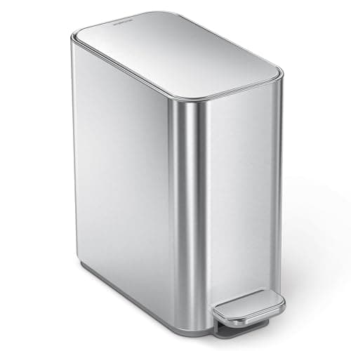 Image of simplehuman CW2096 5 Litre Slim Pedal Bin Brushed Stainless Steel