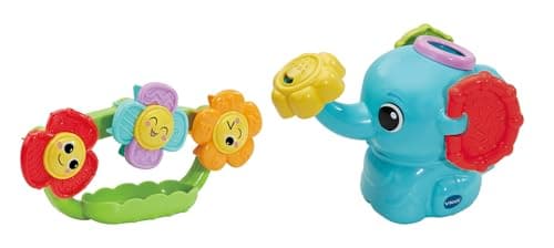 Image of VTech Splash & Spin Bathtime Flowers, Bath Toy, Includes Elephant Watering Can & Spinning Flowers, Sensory & Motor Skill Development, Bath Toy for Ages 12, 18, 24 Months+, English Version