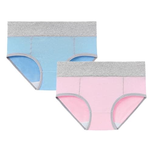Image of IUYTYSER Womens Cotton Knickers Women'S Underwear High Waist Briefs Soft Underpants Ladies Full Coverage 2 Pack Silk Long Tops (Pink, Xxxl) Size 12 Panties 14 Women Multipack White Seamless For