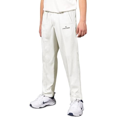 Image of FORTRESS Junior Cricket Trousers [5 Sizes] - Girls & Boys Cricket Trousers (7-8 Years) Off-White