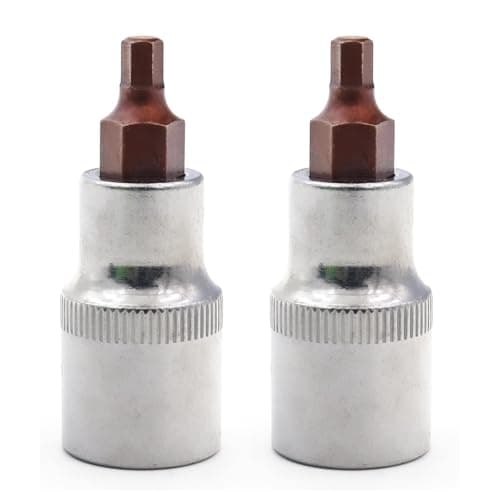 Image of 2PCS Juttzzei Hex Bit Socket, 1/2" Drive x H5 (5mm) Allen Key Socket, Premium S2 Alloy Steel 5mm Hex Bit with 1.89" Length for Torque Wrench, Ratchet Wrench, Impact Power Drills