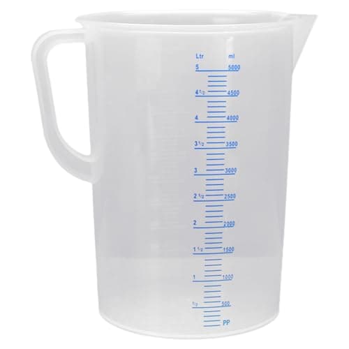 Image of Yruioon Measuring Jug Large Plastic Measuring Cup Graduated Mixing Pitchers with Handle for Kitchen Laboratory Blue 5000ml