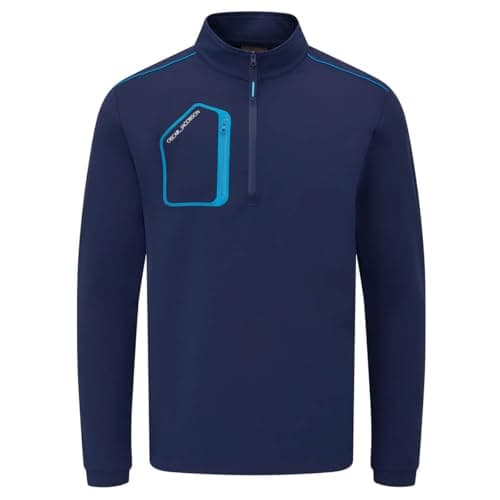 Image of Oscar Jacobson Mens Hastings Sweater - Navy/Cobalt - L