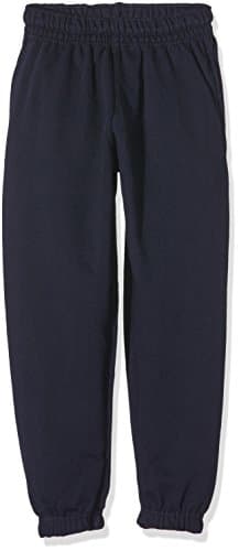 Image of Fruit of the Loom Unisex Kids Elasticated Cuff Classic Jog Pants, Navy, 12-13 Years (Manufacturer Size:34)