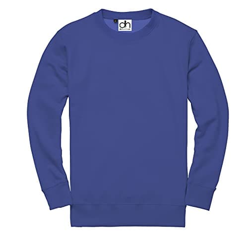 Image of D&H CLOTHING UK Premium Sweatshirts Plain Workwear Casual Crewneck Jumper Sweater Sports Leisure Fleece (L, Royal)
