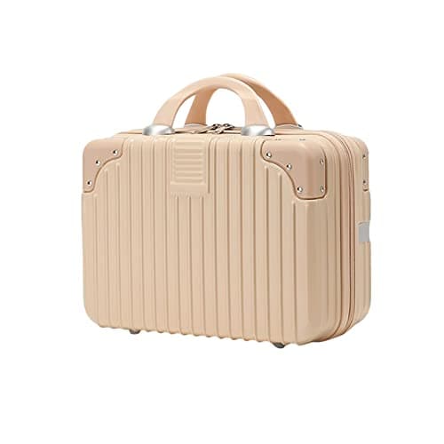 Image of Balakaka Makeup Case Hard Shell ABS Waterproof Travel Cosmetic Suitcase, 11L Portable Vanity Organizer with Elastic Bands & Zipper, Small Lightweight Makeup Box for Women Girls, Pink