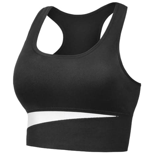 Image of AUYAO Racerback Sports Bra, Sports Bras for Women, Padded Seamless Activewear Bras, Seamless Sports Bra Wirefree Yoga Bra, Super Comfort Bra for Yoga Gym Workout Fitness