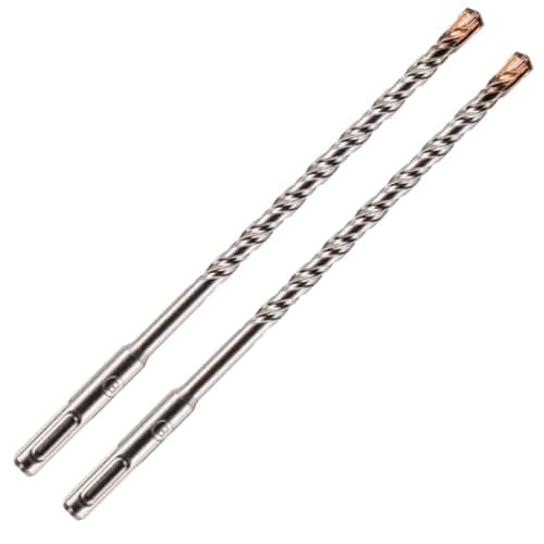 Image of Pack Of 2-8mm x 210mm Long SDS Plus High Performance Hammer Drill Bits, Professional Tungsten Carbide Cross Tipped Masonry Drill Bit For Brick, Concrete, Stone, Granite. 8mm SDS Drill Bit