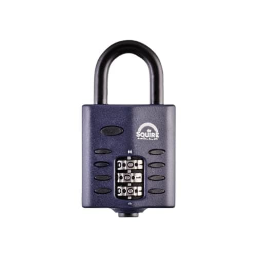 Image of Squire Heavy Duty Padlock (CP30) - Toughest Steel Shackle - 3 Wheel Combination Small Padlock - Alloy Steel for Corrosion Resistance - Weatherproof Lock for Home, Luggage, Suitcase & Gym (Blue, 30 mm)