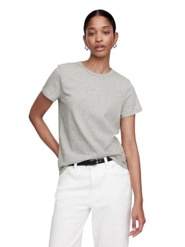 Image of Gap Womens Favorite Crewneck Tee T-Shirt, Light Heather Grey Il, XS