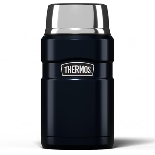 Image of Thermos Stainless King Food Flask, 710ml Capacity - Sleek Multi- Purpose Flask for Daily Food Prep - Durable Stainless Steel with Midnight Blue Finish - Ideal for On-the-Go Meals & Drinks