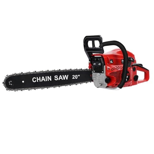 Image of Petrol Chainsaw, 58CC 2 Stroke Gas Powered Chainsaw, Handheld Cordless Chain Saw, Easy Start Chainsaws for Effortless Cutting of Wood, Trees and Branches (Red)