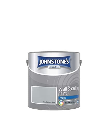 Image of Johnstone's 307091 - Wall and Ceiling Paint Matt - Interior Paint - Contemporary Finish - Suitable for Interior Walls and Ceilings - Manhattan Grey - 2.5 L