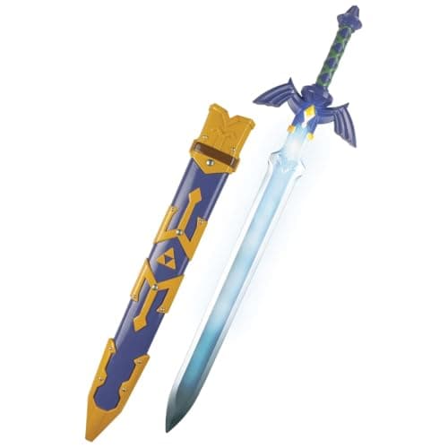 Image of Legend of Zelda Light Up Master Sword 29" / 73cm, Officially Licensed by Disguise, LED Light Feature Sword Fancy Dress Accessory, Includes Detailed Scabbard & Hilt, Inspired by Link