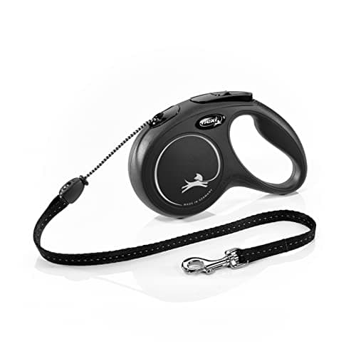 Image of flexi Classic M Cord 5 m black, retractable leash for dogs up to 20 kg
