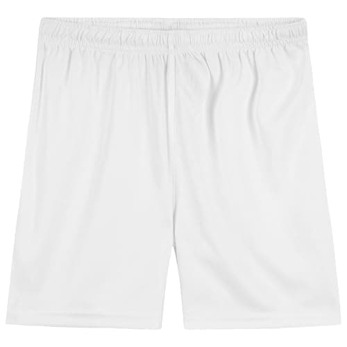 Image of CityComfort Shorts for Boys Teens Gym Shorts PE Activewear Sports Lightweight Drawstring Training Running Casual Summer (White, 7-8 Years)