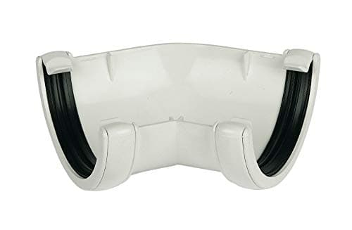 Image of FLOPLAST 112mm Round Gutter Pipe 135 Degree Angle - White