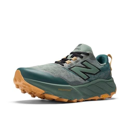Image of New Balance Men's Fresh Foam X Hierro V9 Trail Running Shoe, Dark Juniper/Black/Dried Apricot, 9 UK