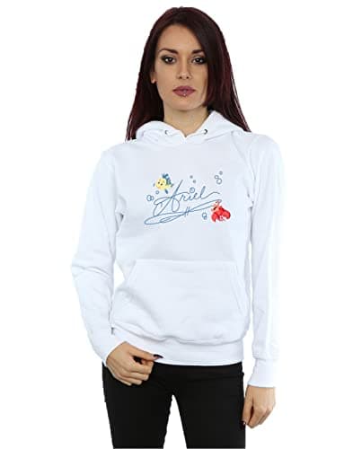 Image of Disney Women's The Little Mermaid Ariel Hoodie White Medium