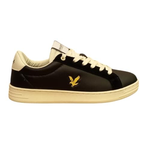 Image of Lyle & Scott, Elgin Fashion Casual Low Sneakers, Black White, 8.5 UK