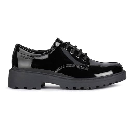 Image of Geox Girl's J Casey Girl C Shoes, Black, 4 UK Child