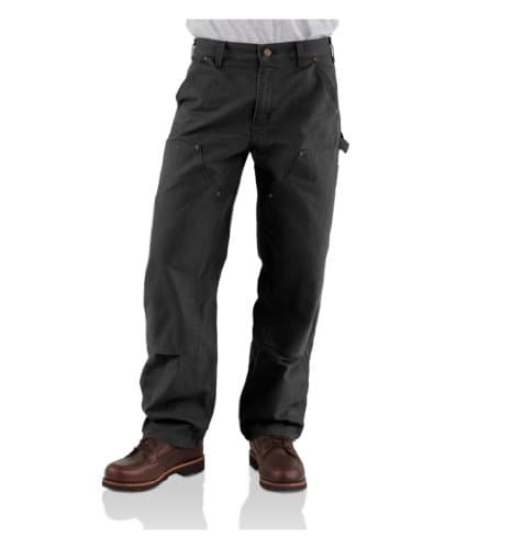 Image of Carhartt Men's double work utility pants, Black, 30W 32L UK