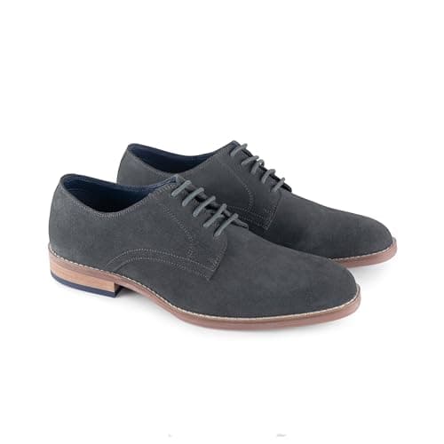 Image of Catesby James Suede Derby Mens Shoes Lightweight Comfort Padded Formal Shoes for Men. Grey, UK 11