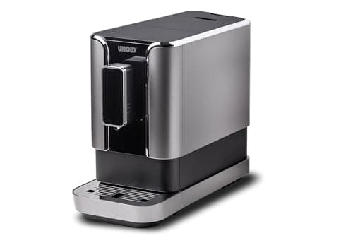 Image of Unold Luca Bean to Cup Coffee Machine 28835 - Small and Compact Espresso Maker - Hot Water Dispenser for Tea - 19 Bar - 1470W - 1.2L Reservoir - Adjustable Height Spout - 5 Grinder Settings