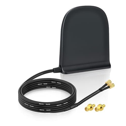 Image of Eightwood 5G LTE 4G Antenna 10dBi SMA Plug Dual Band MIMO with Magnetic Base Omni-directional Antenna + 2M Cable for GSM Mobile Hotspot Router CPE Wildlife Camera Surveillance Camera IoT Smart