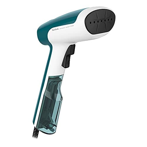 Image of Tefal DT6131G0 Access Steam First Ultra Light Garment Steamer, Rapid Heta up time, 70 ml Water Tank, Suitable for Use on all Varieties of Fabrics, White/Blue