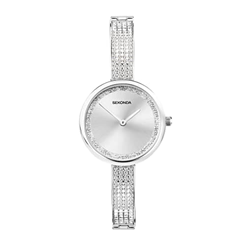 Image of Sekonda Aurora Ladies 29mm Quartz Watch in Silver with Analogue Display, and Silver Alloy Strap 40597